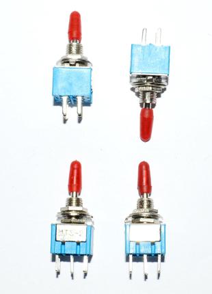 11-00-204. Тумблер MTS-203-A2 (ON-OFF-ON), 6pin, 3A-250V, с кр...