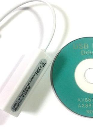 03-02-033. Адаптер USB 2.0 → Lan (штекер USB - гнездо RG45 (8Р...
