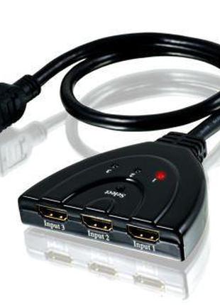 03-01-013. HDMI Switch (сумматор) 2 порта (3 гнезда HDMI (IN) ...