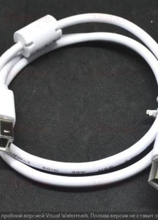 05-08-061. Шнур USB штекер A - штекер В, version 2.0, белый, 80см