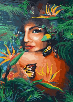 Картина по номерам Девушка из джунглей 40х50 (Rainbow Art)
