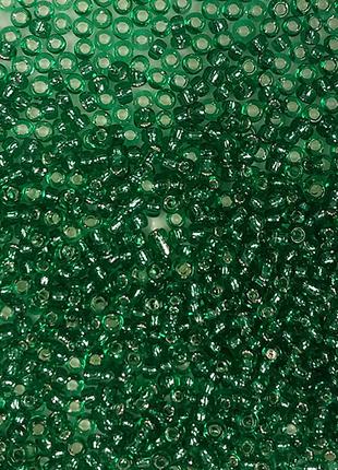 Бисер Ярна размер 10мм цвет 50 зеленый серебро 50г