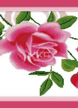 Набор для вышивания крестом с печатью на ткани NKF Роза G052 11ст