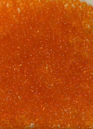 Бісер Ярна розмір 10мм колір 6 помаранчевий прозорий 50г