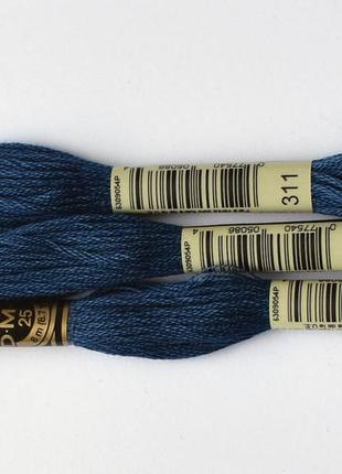 Нитки мулине DMC цвет 311 темно-синий, ср., арт.117