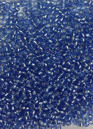 Бисер Ярна размер 10мм цвет 43 темно голубой серебро 50г