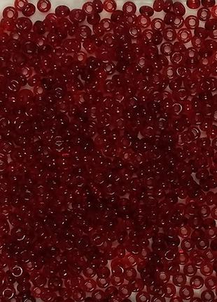 Бісер Ярна розмір 10мм колір 8 темно червоний прозорий 50г