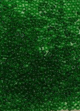 Бісер Ярна розмір 10мм колір 22 зелений прозорий 50г