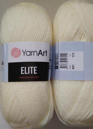 Пряжа Элит (Elite) Yarn Art, цвет молочный 851, 1 моток 100г