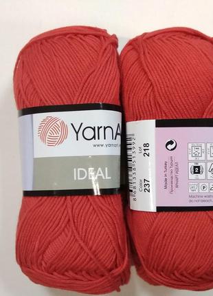 Пряжа Идеал (Ideal) Yarn Art цвет 237 красный, 1 моток 50г