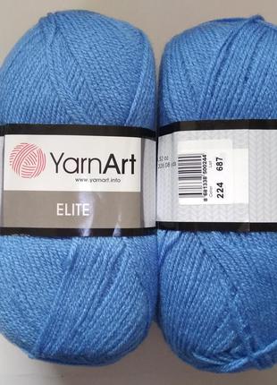 Пряжа Элит (Elite) Yarn Art, цвет голубой 224, 1 моток 100г