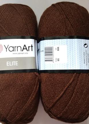 Пряжа Еліт (Elite) Yarn Art, колір коричневий 05, 1 моток 100г