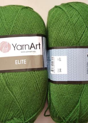 Пряжа Элит (Elite) Yarn Art, цвет зеленый 248, 1 моток 100г