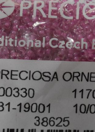 Бісер Preciosa 10/0 колір 38625 рожевий 10г