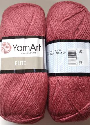 Пряжа Элит (Elite) Yarn Art, цвет сухая роза 219, 1 моток 100г