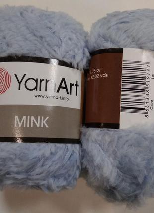 Пряжа Минк (Mink) YarnArt, цвет голубой 351, 1 моток 50г