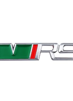 Эмблема VRS на крышку багажника (хром+зелёный), Skoda