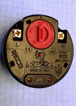 Терморегулятор для водонагревателя RTD 20A с защитой Reco(Италия)