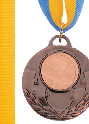 Медаль наградная для бильярда AIM с лентой (3 место, бронза) ø5см