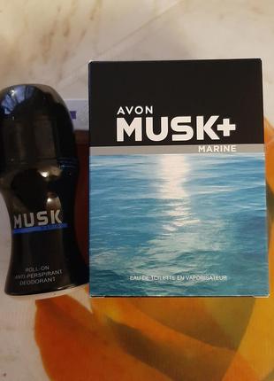 Musk Marine avon набор туалетная вода+дезодорант