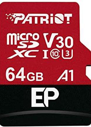 Карта памяти microSDXC Patriot (UHS-1 U3) EP Series 64 Гб clas...