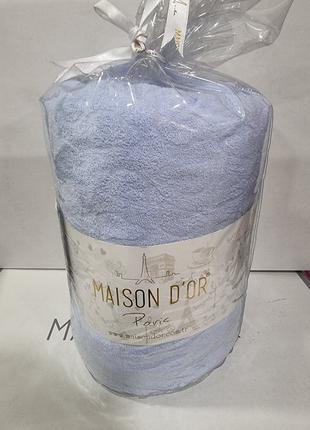 Махровая простынь Maison D'or blue жаккард на резинке 180*20+н...