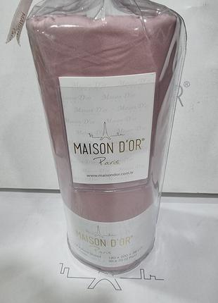 Простынь сатиновая Maison D'or rose на резинке 180*200+наволоч...