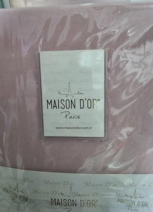 Трикотажне простирадло Maison D'or rose на гумці 180*200 + нав...