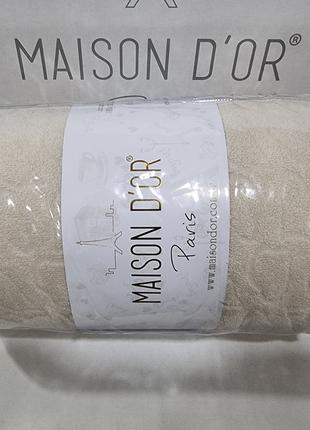 Махровая простынь Maison D'or beige жаккард на резинке 180*200...