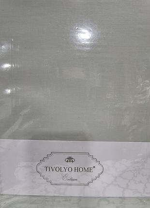 Простынь сатиновая Tivolyo Home yesil 240*260+наволочки 2-50*70