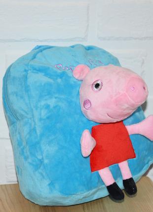 Детский синий рюкзак для мальчика свинка