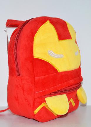 Детский красно-желтый плюшевый рюкзак