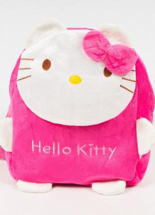 Детский розовый мягкий рюкзак Hello Kitty для девочек
