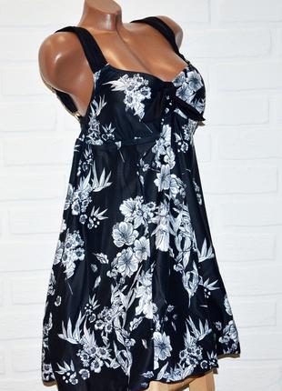 Черный купальник платье 70 размер, пляжная одежда для пышных дам