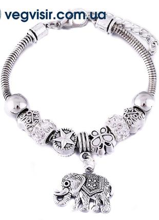 Шикарный женский браслет Пандора Pandora с подвеской слон