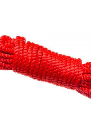 Шелковые верёвки для шибари красная 10м.