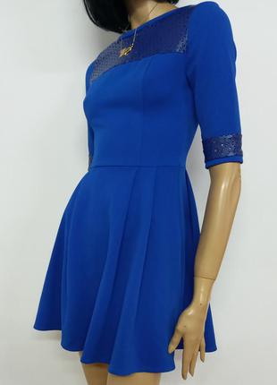 Симпатичное нарядное синее платье. ledi mag. размер  m.