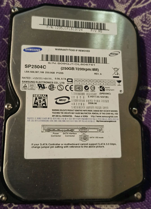Samsung жорсткий диск hdd 3,5 250gb 7200rpm sata
