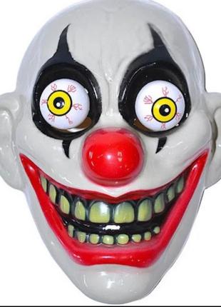 Маска "Безумный клоун" с выпученными глазами