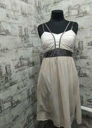 Платье сарафан корсет и шифон юбка  серая бежевая