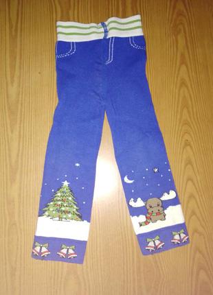 Новогодние штанишки лосины ёлка олени рождественские распродаж