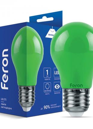 Светодиодная лампа Feron LB-375 3W E27 зеленая