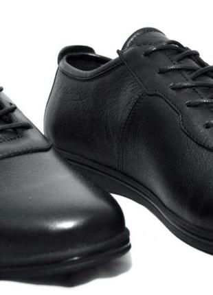 Размеры 40 и 45 Мужские кроссовки из натуральной кожи, черные ...