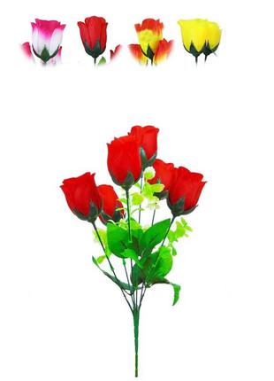 Искусственные цветы Букет Розы "Харьков", 6 голов, 390 мм