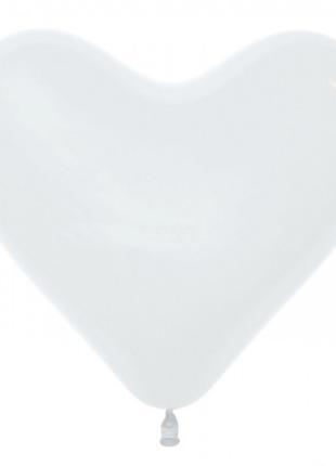 Кулі повітряні пастельний "Серце" білий 6" (16 см) 100 шт.