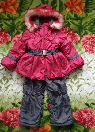 Зимняя куртка,комбинезон для девочки 4-5 лет