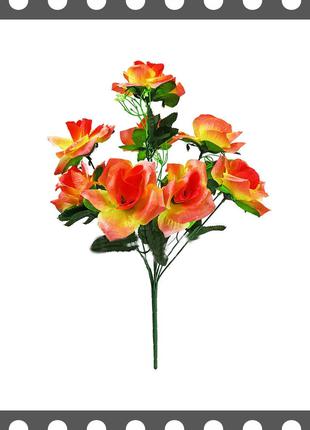 Искусственные цветы Букет Розы, 9 голов, 500 мм цвета микс