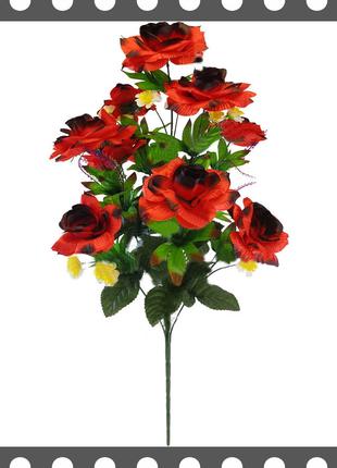 Искусственные цветы Букет Розы, 9 голов, 820 мм цвета микс