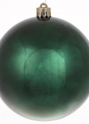 Елочный шар 12см, цвет - темно-зеленый глянец