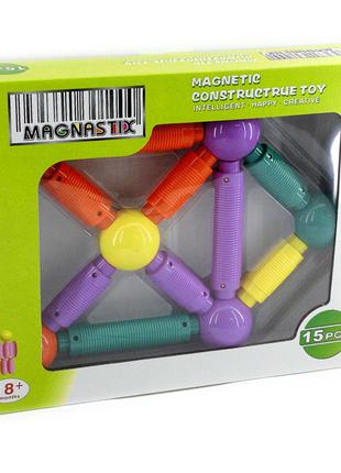 "Magnastix" Магнитный конструктор " Большие детали-прямые 15 д...